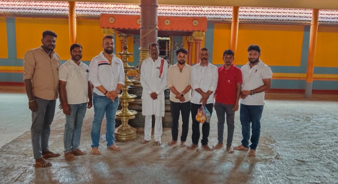 Sulya Congress leaders prayed at Chennakeshava Temple for the good health of KPCC Working President and Legislative Council MLA Manjunath Bhandari.