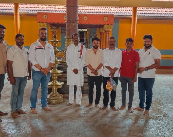 Sulya Congress leaders prayed at Chennakeshava Temple for the good health of KPCC Working President and Legislative Council MLA Manjunath Bhandari.
