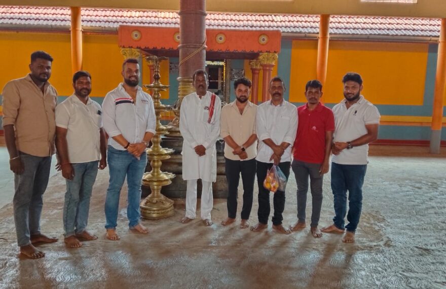 Sulya Congress leaders prayed at Chennakeshava Temple for the good health of KPCC Working President and Legislative Council MLA Manjunath Bhandari.