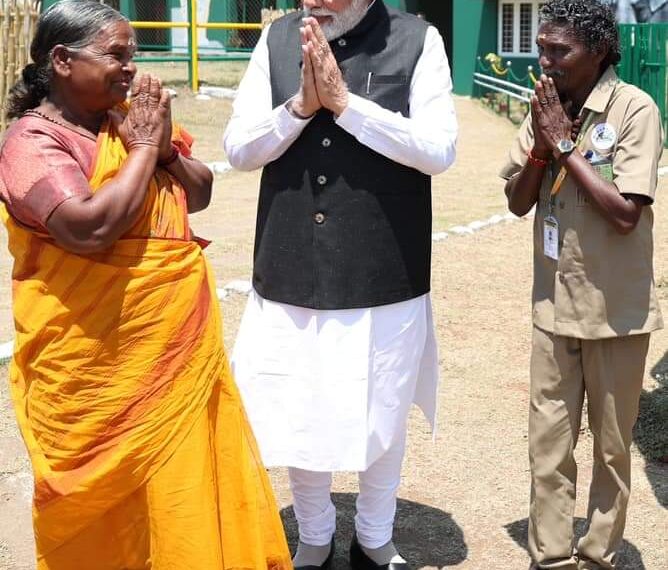PM Modi visits Tamil Nadu's Theppakadu elephant camp