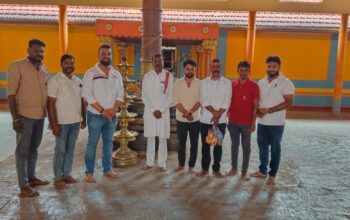 Sulya Congress leaders prayed at Chennakeshava Temple for the good health of KPCC Working President and Legislative Council MLA Manjunath Bhandari.